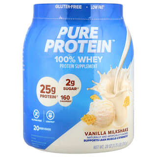 Pure Protein, 100% Whey Protein, 100% Molkenprotein, Vanille-Milchshake, 793 g (1,75 lb.)