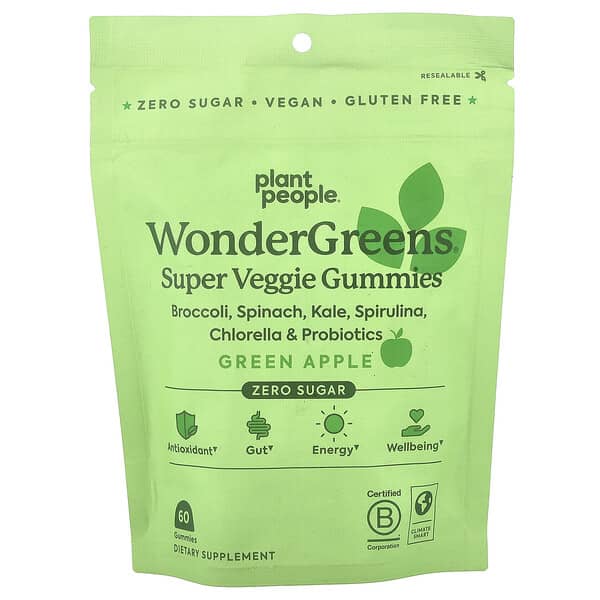 WonderGreens®, Super Veggie Gummies, Green Apple, 60 Gummies