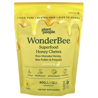Plant People, WonderBee®, Superalimentos de Cápsulas Mastigáveis de Mel, Limão, MGO 400+, 30 Cápsulas Mastigáveis