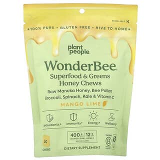 Plant People, WonderBee®, Superfood & Greens Honey Chews, Mango Lime, 30 Chews