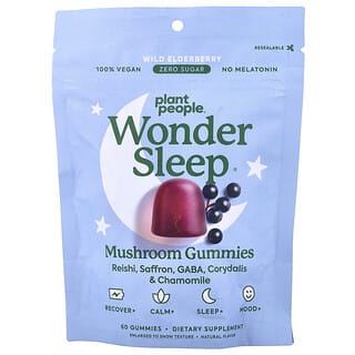 Plant People, WonderSleep®, Mushroom Gummies, Wild Elderberry, 60 Gummies, 5.2 oz (148 g)