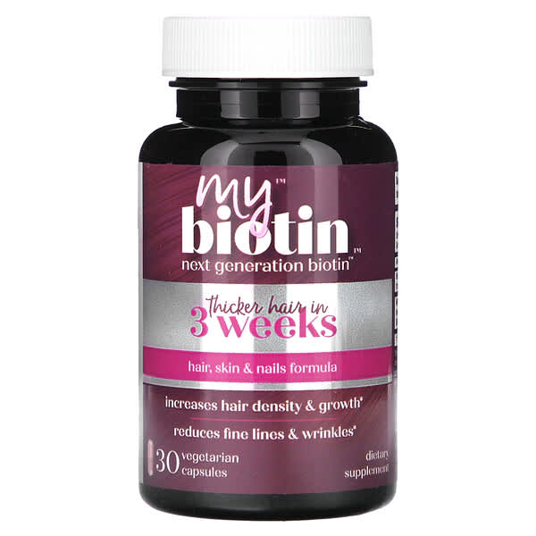 Purity Products, MyBiotin, 모발, 피부 및 손발톱 포뮬라, 베지 캡슐 30정