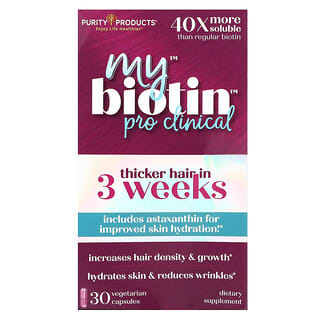 Purity Products (بيوريتي بروداكتس)‏, My Biotin ، Pro Clinical ، 30 كبسولة نباتية