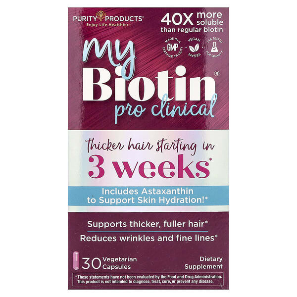 Purity Products, MyBiotin®, ProClinical, 30 Vegetarian Capsules — product photo 1