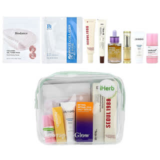 iHerb Exclusive, Unwrap K-Glow Beauty Bag, 9 Piece Set