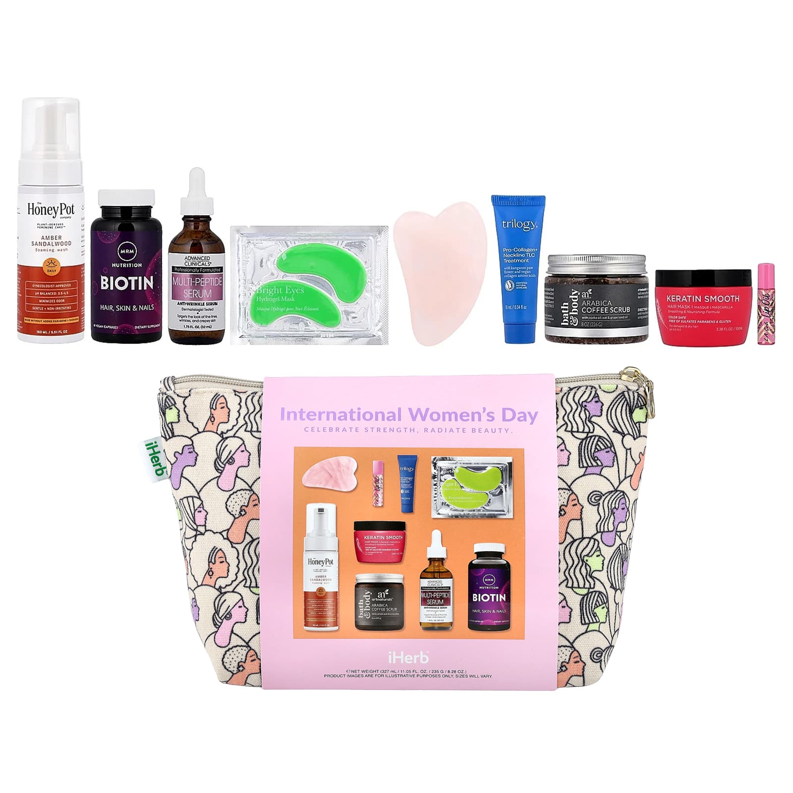 iHerb Exclusive, iHerb International Women's Day Bag, набор из 10 предметов
