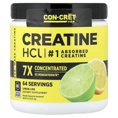 Con-Cret, Creat Hydrochloride with a Difference, Lemon-Lime Flavor, 2.2 oz (61.4 g)