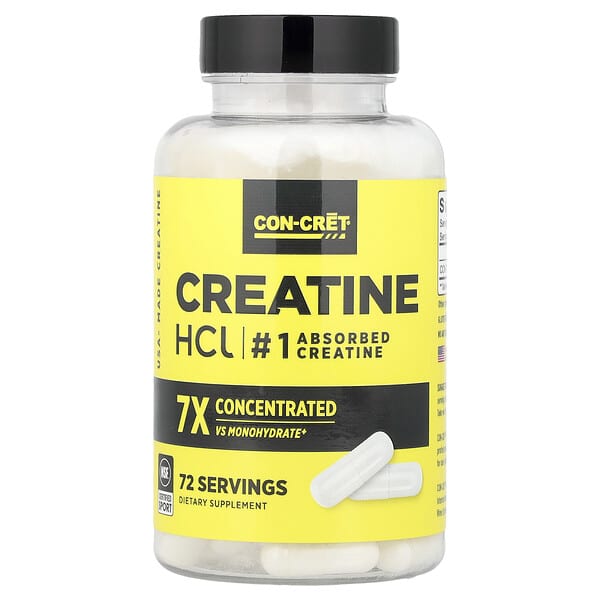 Creatine HCl, 72 Capsules (750 mg per Capsule)