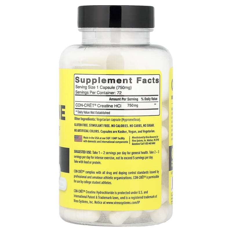 クレアチンHCI、72粒（1粒あたり750mg）