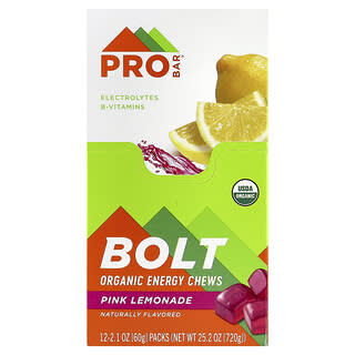 ProBar, Csavar, szerves energia rágók, rózsaszín limonádé, 12 csomag, 60 g, mindegyik