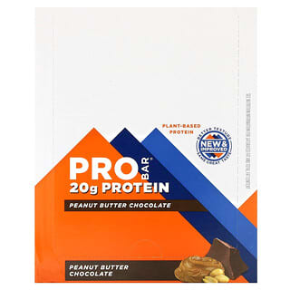 ProBar, протеиновый батончик, арахисовая паста и шоколад, 12 шт. по 70 г (2,47 унции)