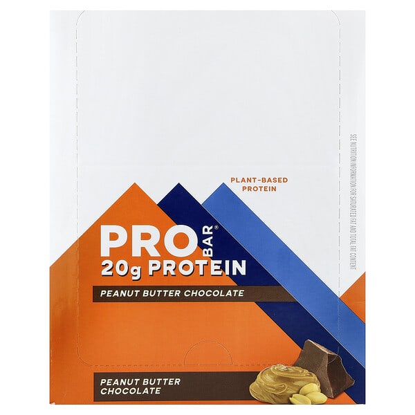 Protein Bar, Peanut Butter Chocolate, 12 Bars, 2.47 oz (70 g) Each