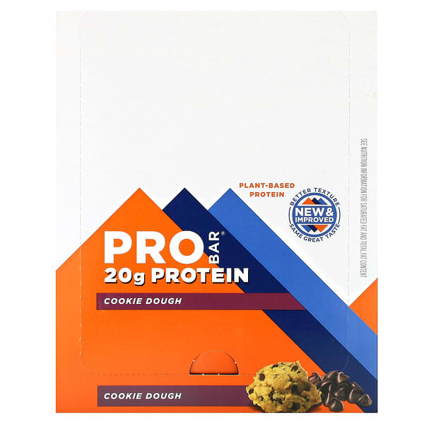 Protein Bar, Cookie Dough, 12 Bars, 2.47 oz (70 g) Each