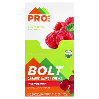 ProBar, Bolt, Organic Energy Chews, Raspberry, 12 Packs, 2.1 oz (60 g) Each