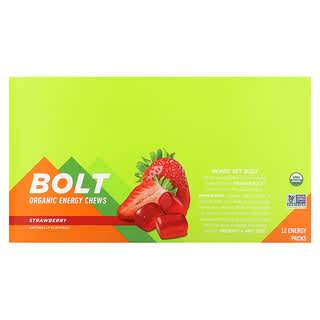 ProBar, Bolt 有機能量咀嚼片，草莓味，12 袋，10 片（每片 2.1 盎司）