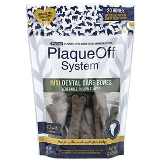 ProDen, PlaqueOff System, Mini Dental Care Bones, For Small & Toy Breed Dogs, Vegetable Fusion, 20 Bones, 12 oz (340 g)