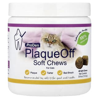 ProDen, PlaqueOff Soft Chews, Kau-Snack für Katzen, 45 weiche Kau-Snacks, 112,5 g (3,9 oz.)