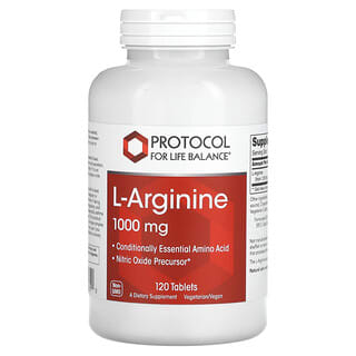 Protocol for Life Balance, L-Arginine, 1,000 mg, 120 Tablets