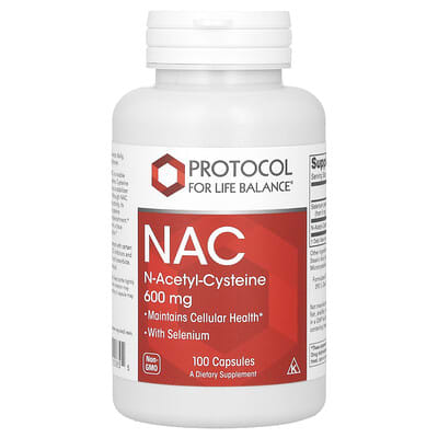 Protocol for Life Balance, NAC, N-Acetyl Cysteine, 600 mg, 100 Vegetarian Capsules