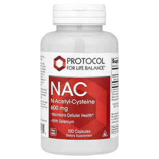 Protocol for Life Balance, NAC (N-acetilcisteína), 600 mg, 100 cápsulas vegetales