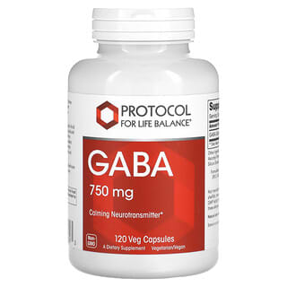Protocol for Life Balance, GABA, 750 mg, 120 cápsulas vegetales