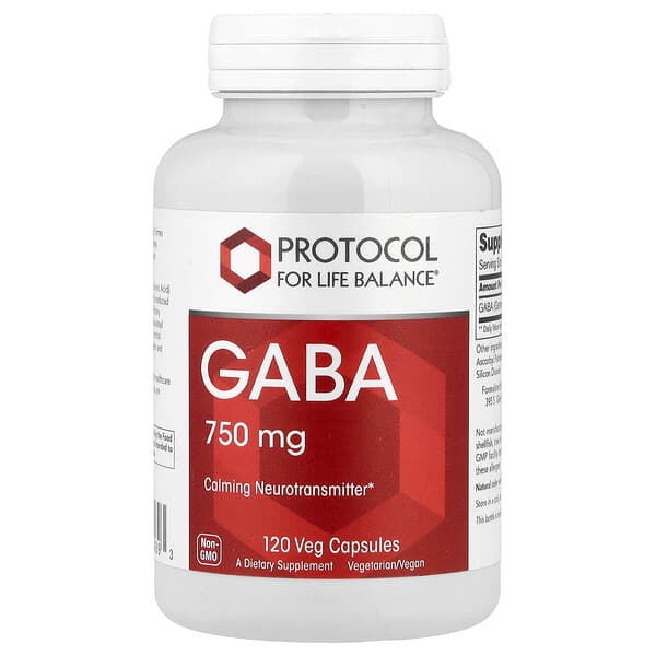 GABA, 750 mg, 120 Veg Capsules