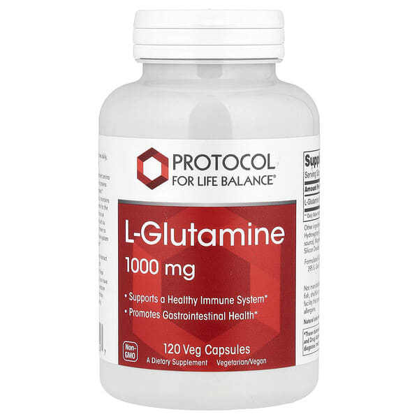 L-Glutamine, 1,000 mg, 120 Veg Capsules