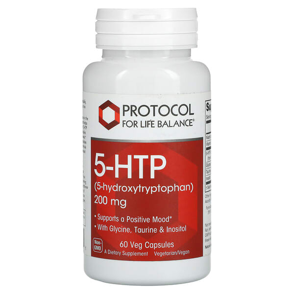 Protocol for Life Balance, 5-HTP、200mg、ベジカプセル60粒