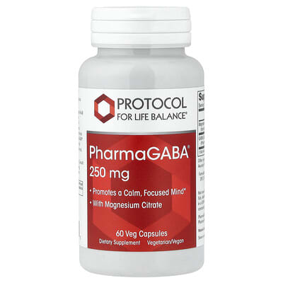 Protocol for Life Balance, PharmaGABA® with Magnesium Citrate, 250 mg, 60 Vegetarian Capsules