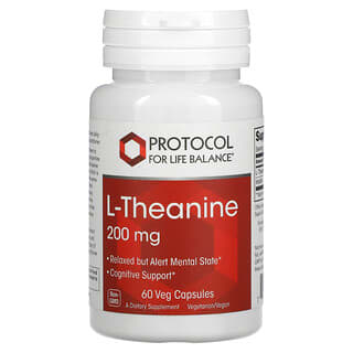 Protocol for Life Balance, L-теанин, 200 мг, 60 растительных капсул