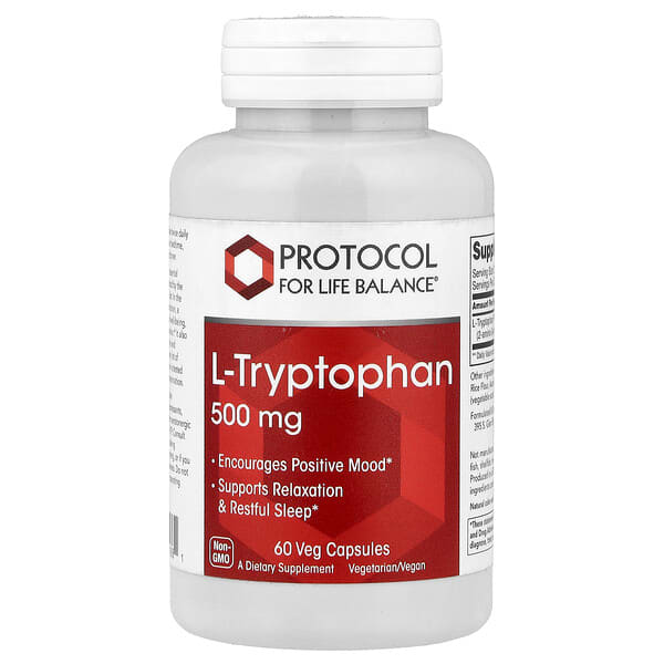 L-Tryptophan, 500 mg, 60 Veg Capsules