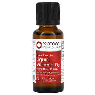 Protocol for Life Balance, Liquid Vitamin D3, Extra Strength , 2,000 IU, 1 fl oz (30 ml)