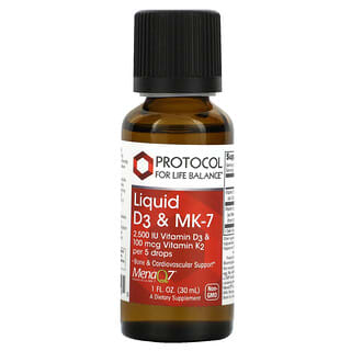 Protocol for Life Balance, Líquido D3 e MK-7, 30 ml (1 fl oz)