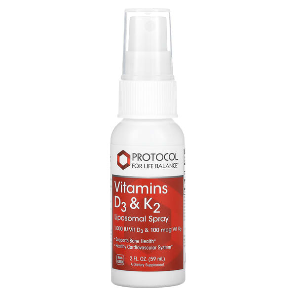 Protocol for Life Balance, Vitamins D3 & K2, Liposomal Spray, 2 fl oz