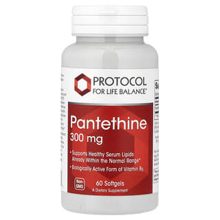 Protocol for Life Balance, Pantethin, 300 mg, 60 měkkých kapslí