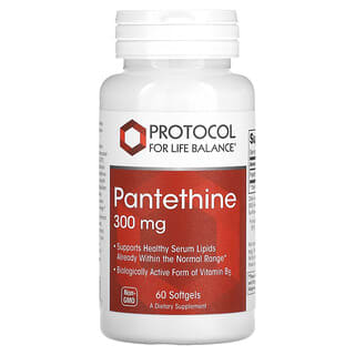 Protocol for Life Balance, Pantetina, 300 mg, 60 cápsulas blandas