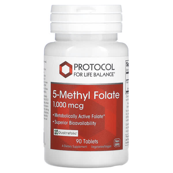 Protocol for Life Balance, 5-Methyl Folate, 1,000 mcg, 90 Tablets