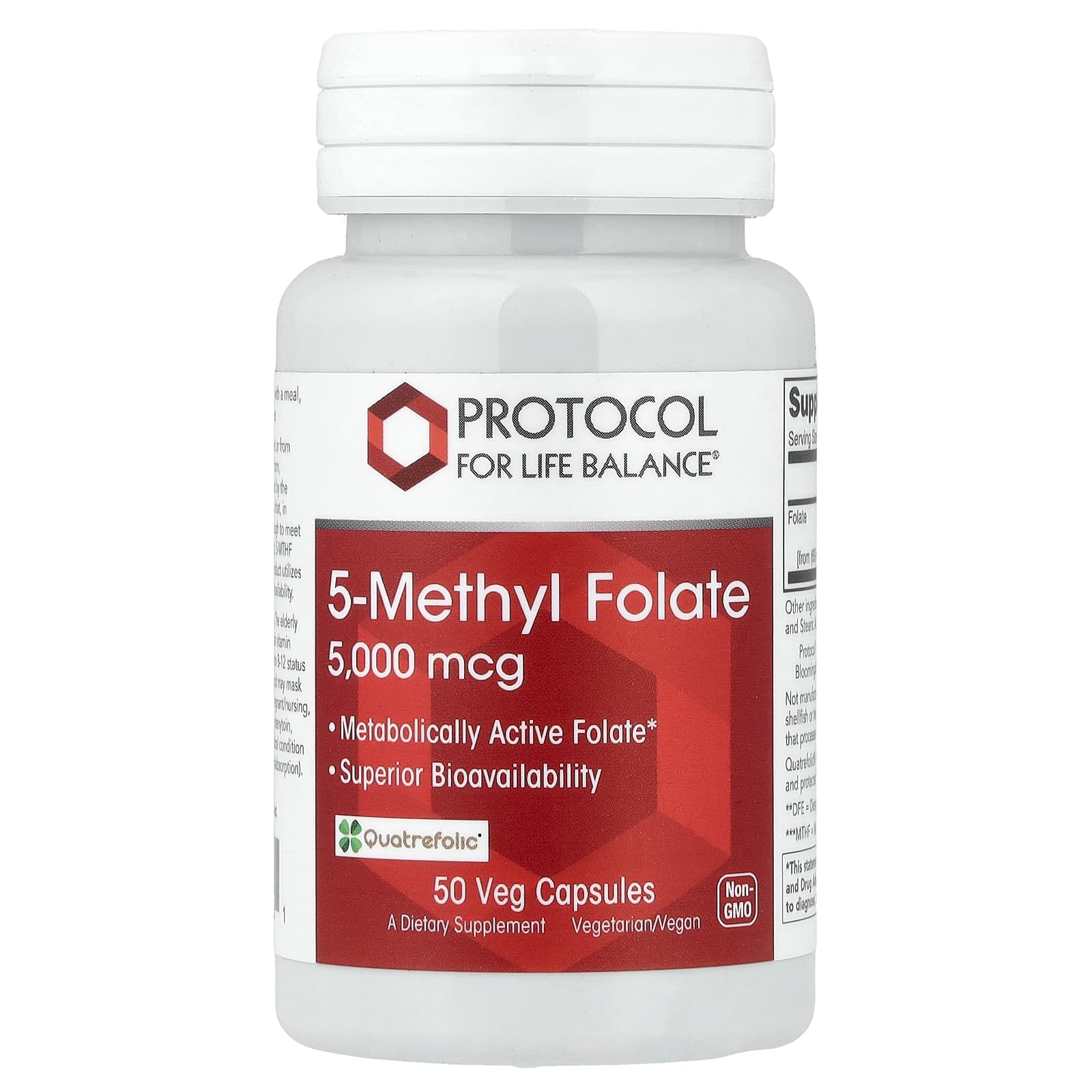 Protocol for Life Balance 5-Methyl Folate – 50 gélules végétales de Protocol for Life Balance