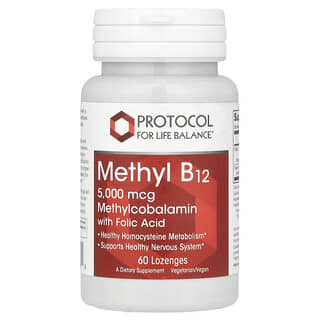 Protocol for Life Balance, メチルB12（ビタミンB12）、5,000mcg、ロゼンジ60粒