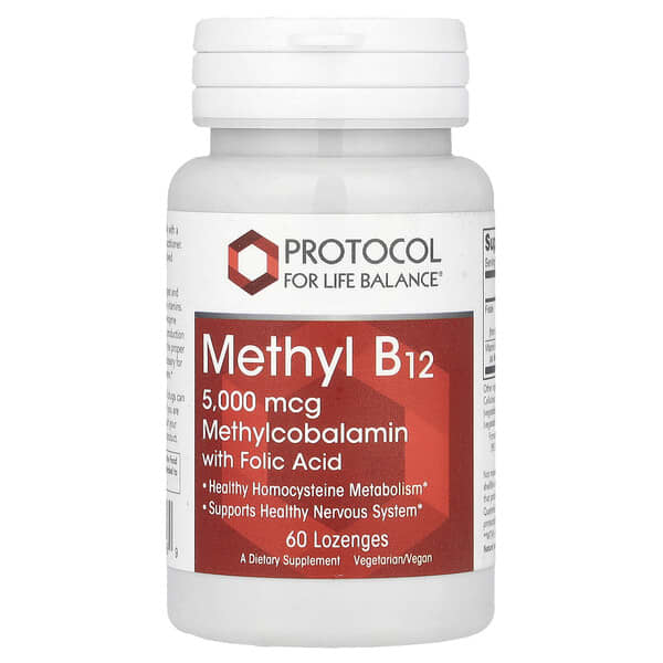 Protocol For Life Balance Methyl B12, 5,000 mcg, 60 Lozenges