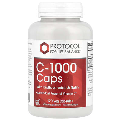 Protocol for Life Balance, C-1000 Capsules with Bioflavonoids and Rutin, 120 Vegetarian Capsules