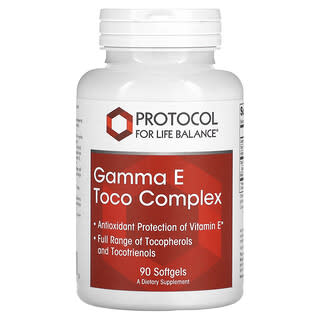 Protocol for Life Balance, Complexo Gamma E Toco, 90 Cápsulas Softgel