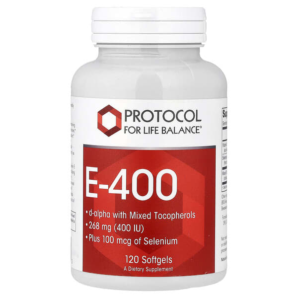 Protocol For Life Balance E-400, 120 Softgels