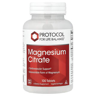 Protocol for Life Balance, Magnesium Citrate, 100 Tablets (200 mg per Tablet)