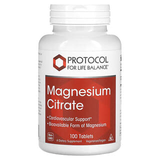 Protocol for Life Balance, Citrate de magnésium, 100 comprimés