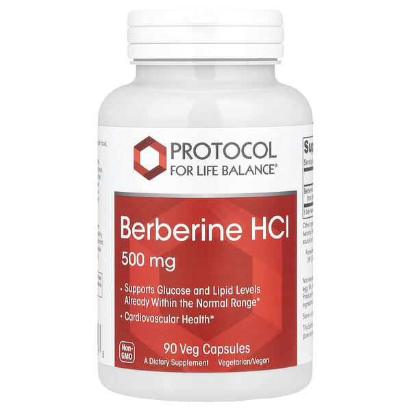 Berberine HCl, 500 mg, 90 Veg Capsules