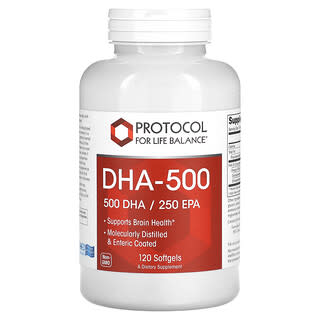 Protocol for Life Balance, DHA-500, 120 capsules à enveloppe molle