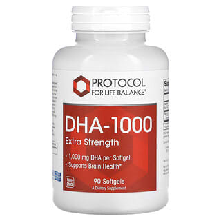 Protocol for Life Balance, DHA-100, Concentración extra, 1000 mg, 90 cápsulas blandas