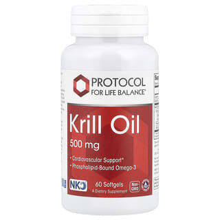 Protocol for Life Balance, Aceite de kril Neptune, 500 mg, 60 cápsulas blandas (250 mg por cápsula blanda)