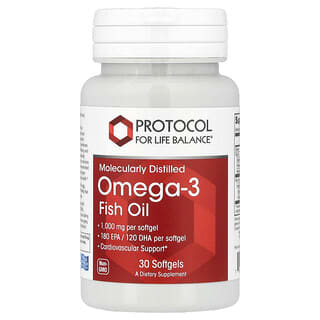 Protocol for Life Balance, Oméga-3, 1000 mg, 30 capsules à enveloppe molle